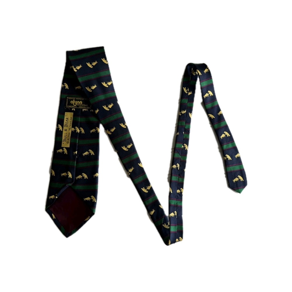 Bull & Bear Alynn Neckwear Silk Tie Made In USA Wall Street